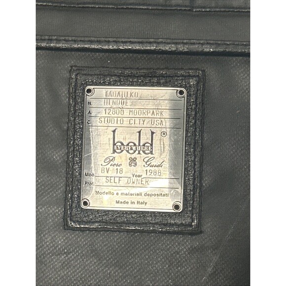 Vintage Bold Everywhere Piero Guide Leather Etage Bag Black 12x 19 Briefcase ‘88 - Picture 2 of 10